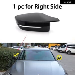 BMW カーボンスタイル ブラックサイド ミラー カバー 3 4 5 7 8シリーズ G20 G21 G28 320D 330E 330I G30 G38 G11 G12 G15 G16 M4 ルック - 1pc Right -LHD Black