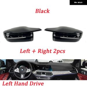 BMW カーボンスタイル ブラックサイド ミラー カバー 3 4 5 7 8シリーズ G20 G21 G28 320D 330E 330I G30 G38 G11 G12 G15 G16 M4 ルック - LHD Black
