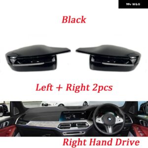 BMW カーボンスタイル ブラックサイド ミラー カバー 3 4 5 7 8シリーズ G20 G21 G28 320D 330E 330I G30 G38 G11 G12 G15 G16 M4 ルック - RHD Black