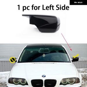 BMW カーボンパターン ブラックサイド ミラー カバー キャップの交換 E46 316I 318I 318D 320D 320I 325I 328I 330D 330I 1998-2005 - 1pc　Black　left　Side