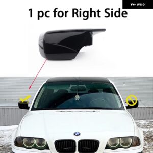 BMW カーボンパターン ブラックサイド ミラー カバー キャップの交換 E46 316I 318I 318D 320D 320I 325I 328I 330D 330I 1998-2005 - 1pc　Black　Right　Side