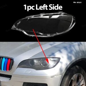 BMW 自動フロント ヘッドライト カバー クリアガラス ヘッドランプ シェード ランプシェルマスク X6 X6M E71 E72 2008-14 X5M E70 10-13 - 1pc　Left　Side