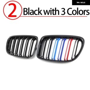 BMW フロントキドニーグリル レーシンググリル X1 E84 2010-2015 デュアルラインダブルスラット自動 スタイリング - 2.Black with 3 color