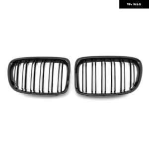 BMW 外観グリル フロントキドニー 2 ラインダブルスラット X1 E84 2010-2015 カーアクセサリー - all　black