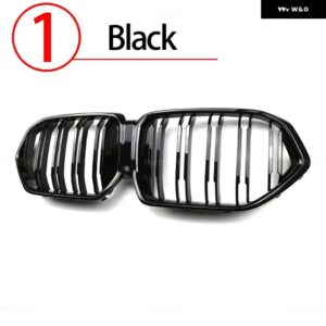 BMW M カラー/グロスブラックグリル フロントキドニー 2 ラインダブルスラット X6 G06 2020-23 - 1.Black