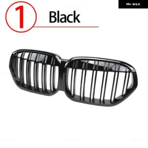 BMW フロントキドニーグリル マットグロスブラック X1 F48 F49 LCI 2020-23 カーアクセサリー交換レーシング バンパー - 1.Black