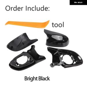 BMW 4個カーボンスタイル ブラックサイド ミラー カバー キャップ X3 IX3 G01 G08 X4 G02 X5 G05 X6 G06 X7 G07 用 - Bright　black