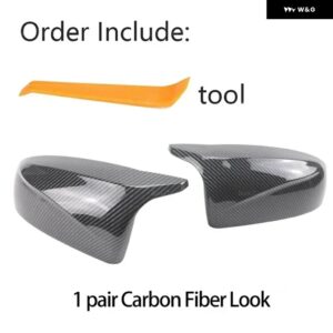 BMW 2X 交換用カーボンスタイル ブラックサイド ミラー カバー キャップ X5 E70 X6 E71 2008-2013用 - Carbon　Fiber　Look