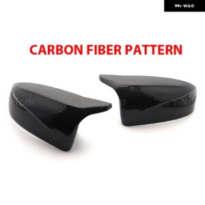 BMW 1ペア ブラックカーボンルックバック ミラー キャップドア ウイング ミラー カバー交換 X6 E71 E72 2007-2014 - Carbon fiber pattern