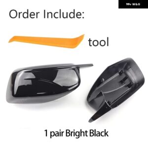 BMW M ルックカーボンパターン ブラックサイド ミラー カバー キャップ 5シリーズ E60 E61 E63 E64 2004-2008 520I 525I 528I 528XI 530I - black