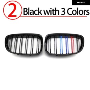 BMW フロントキドニーグリル 5シリーズ GT F07 2010-2015 交換 レーシンググリル グロスブラック - 2.Black with 3 color