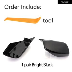 BMW 2個カーボンパターン ブラックサイド ミラー カバー交換 5シリーズ E60 E61 E63 E64 2004-08 520I 525I 528I 528XI 530I - black