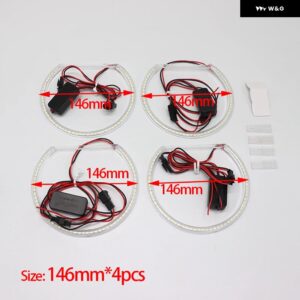 BMW ホワイト SMD LED エンジェルアイズ リングランプ ランニングライト DRL 3 5 7シリーズ E36 E46 E39 E38 730IL 320I 530I 131MM 146MM - white　4pcs　146mm