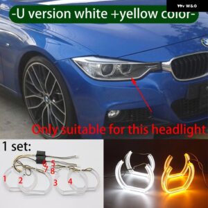 BMW DTM エンジェルアイ LED 3シリーズ F30 F31 F34 2012-16 DRL M4 スタイル 白色光キット アクセサリー - 2. U white yellow