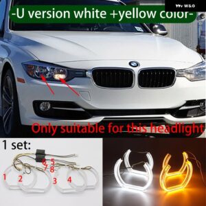 BMW DTM エンジェルアイ LED 3シリーズ F30 F31 F34 2012-16 DRL M4 スタイル 白色光キット アクセサリー - 1. U white yellow