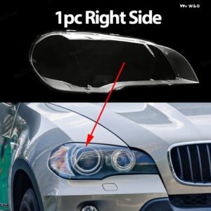 BMW ヘッドライト カバー クリアマスクレンズ ヘッドランプ シェルポリカーボネート X5 E70 2007-2013 ガラスランプカバー - 1pc　Right　Side
