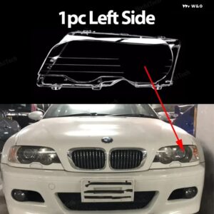 BMW クリア ヘッドライト レンズ ヘッドランプ ハウジング カバー E46 クーペコンバーチブル 1999-2003 フェイスリフト前 M3 2000-2006 - 1pc Left Side