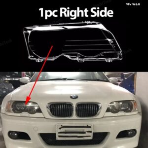BMW クリア ヘッドライト レンズ ヘッドランプ ハウジング カバー E46 クーペコンバーチブル 1999-2003 フェイスリフト前 M3 2000-2006 - 1pc Right Side