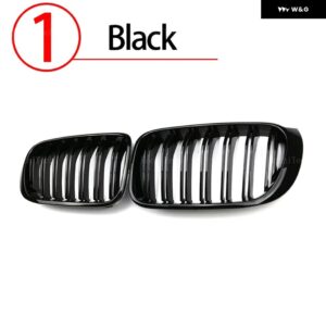 BMW ペアグリル フロントキドニー 2 ラインダブルスラット X3 F25 X4 F26 2014-2018 カーアクセサリー - 1.Black
