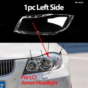BMW ヘッドランプ カバー ヘッドライト レンズ ガラスカバー ブライトシェルレンズ カバー 3シリーズ E90 E91 プレ LCI プレフェイスリフト - 1pc Left Xenon