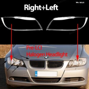BMW ヘッドランプ カバー ヘッドライト レンズ ガラスカバー ブライトシェルレンズ カバー 3シリーズ E90 E91 プレ LCI プレフェイスリフト - Right Left Halogen
