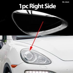 ポルシェ ヘッドライト クリアレンズ ヘッドランプ ハウジング カバー レンズ 光 カイエン E2 92A フェイスリフト前 11-14 - 1pc Right Side