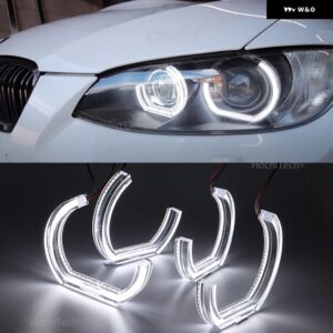 BMW 3シリーズ E90 E92 E93 M3 2007-2013 クーペカブリオレ LED エンジェルアイズ リング DRL アクリル DTM スタイル ヘッドライト アクセサリー