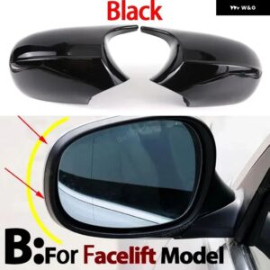 BMW 2X カーボン/ブラックバック ミラー キャップ ウイング サイド ミラー カバー E90 E91 E92 E93 E81 E82 E88 E87 E88 アクセサリー - Facelift　Black