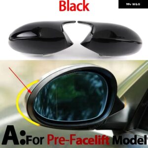 BMW 2X カーボン/ブラックバック ミラー キャップ ウイング サイド ミラー カバー E90 E91 E92 E93 E81 E82 E88 E87 E88 アクセサリー - Pre-facelift　Black