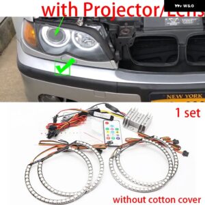 BMW 超高輝度カラフルな RGBW コットン LED エンジェルアイ E46 1998-2005 シーケンシャル流れる回転ダイナミックライト - Type　5