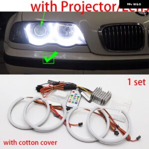 BMW 超高輝度カラフルな RGBW コットン LED エンジェルアイ E46 1998-2005 シーケンシャル流れる回転ダイナミックライト - Type　8　cotton　cover
