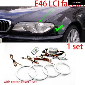 BMW 超高輝度カラフルな RGBW コットン LED エンジェルアイ E46 1998-2005 シーケンシャル流れる回転ダイナミックライト - Type　10　cotton　cover