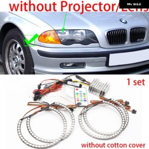 BMW 超高輝度カラフルな RGBW コットン LED エンジェルアイ E46 1998-2005 シーケンシャル流れる回転ダイナミックライト - Type　1