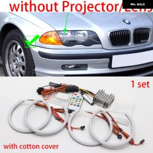 BMW 超高輝度カラフルな RGBW コットン LED エンジェルアイ E46 1998-2005 シーケンシャル流れる回転ダイナミックライト - Type　2　cotton　cover
