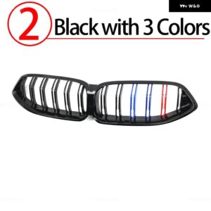 BMW 車 M カラー/グロスブラックフロント バンパー キドニーグリル 8シリーズ G14 G15 G16 2019-22 - 2.Black　with　3　Color