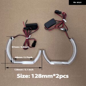 BMW DTM アクリルライトリング DRL LED エンジェルアイキット E38 E39 E60 E53 E46 E90 E91 E92 E93 E81 E82 車 ヘッドライト レトロフィット - 2pcs　128mm　C-shaped