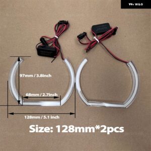 BMW DTM アクリルライトリング DRL LED エンジェルアイキット E38 E39 E60 E53 E46 E90 E91 E92 E93 E81 E82 車 ヘッドライト レトロフィット - 2pcs　128mm　U-shaped