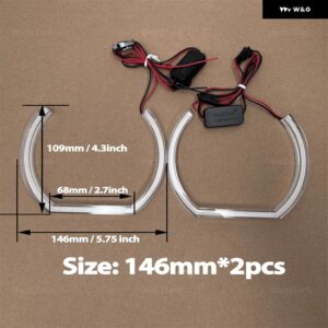 BMW DTM アクリルライトリング DRL LED エンジェルアイキット E38 E39 E60 E53 E46 E90 E91 E92 E93 E81 E82 車 ヘッドライト レトロフィット - 2pcs　146mm　U-shaped
