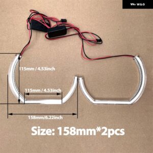 BMW DTM アクリルライトリング DRL LED エンジェルアイキット E38 E39 E60 E53 E46 E90 E91 E92 E93 E81 E82 車 ヘッドライト レトロフィット - 2pcs　158mm　C-shaped