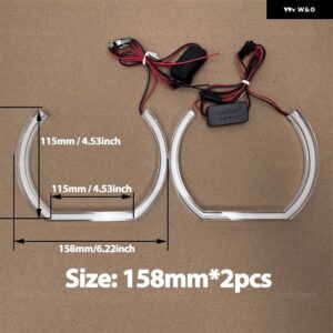 BMW DTM アクリルライトリング DRL LED エンジェルアイキット E38 E39 E60 E53 E46 E90 E91 E92 E93 E81 E82 車 ヘッドライト レトロフィット - 2pcs　158mm　U-shaped