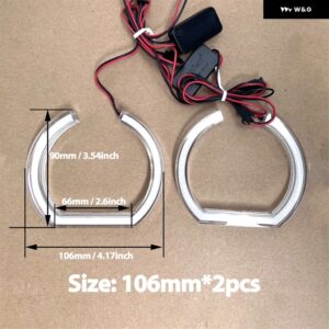 BMW DTM アクリルライトリング DRL LED エンジェルアイキット E38 E39 E60 E53 E46 E90 E91 E92 E93 E81 E82 車 ヘッドライト レトロフィット - 2pcs　106mm　U-shaped