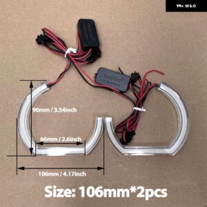 BMW DTM アクリルライトリング DRL LED エンジェルアイキット E38 E39 E60 E53 E46 E90 E91 E92 E93 E81 E82 車 ヘッドライト レトロフィット - 2pcs　106mm　C-shaped