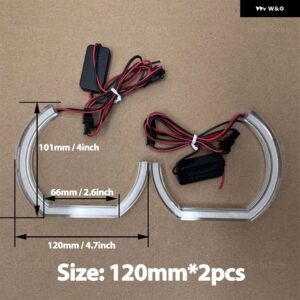 BMW DTM アクリルライトリング DRL LED エンジェルアイキット E38 E39 E60 E53 E46 E90 E91 E92 E93 E81 E82 車 ヘッドライト レトロフィット - 2pcs　120mm　C-shaped