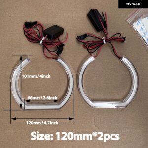 BMW DTM アクリルライトリング DRL LED エンジェルアイキット E38 E39 E60 E53 E46 E90 E91 E92 E93 E81 E82 車 ヘッドライト レトロフィット - 2pcs　120mm　U-shaped