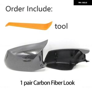 BMW 5シリーズ F10 F11 2010-13 プレ LCI サイドドア明黒と トリム カーボンルックサイド ミラー カバー キャップパーツ スタイリング - 1　pair　Carbon　look