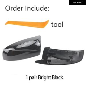 BMW カーボンルック M スタイル 黒バック ミラー キャップ ウイング サイド ミラー カバー X5 E70 X6 E71 2008-2013 - Bright　black