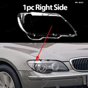 BMW ヘッドライト ハウジング ガラスカバー ヘッドランプ クリアシェルレンズ E65 E66 E67 2005-2008 改築ランプカバー - 1pc　Right　Side