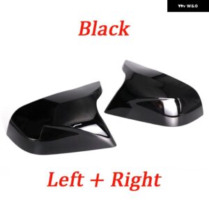 テスラ カーボンルックブラックサイド ミラー カバー交換 モデル3 MODEL3 M3 2017-2023 グロスブラックキャップ - Black 1 set