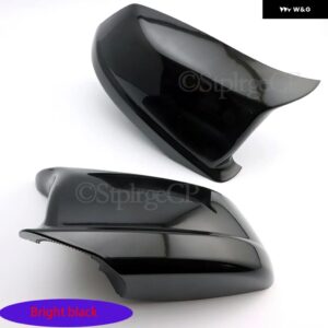 BMW 5シリーズ F10 F11 F18 2010-13 プレ LCI ブラック/カーボンルックバック ミラー キャップドア ウイング ミラー カバー 交換 - Bright　black