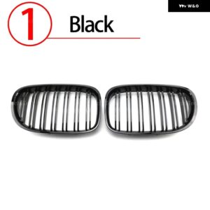 BMW 車黒グリル フロントキドニーグリル 7シリーズ F01 F02 F03 F04 2009-2015 デュアルスラットダブルライングリル - 1.　Black